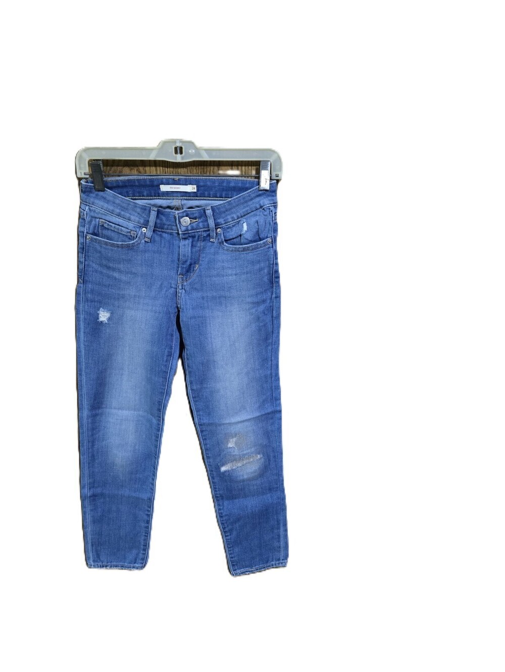 Levi's 711 Skinny Distressed Blue Jeans Women's 24 Stretch